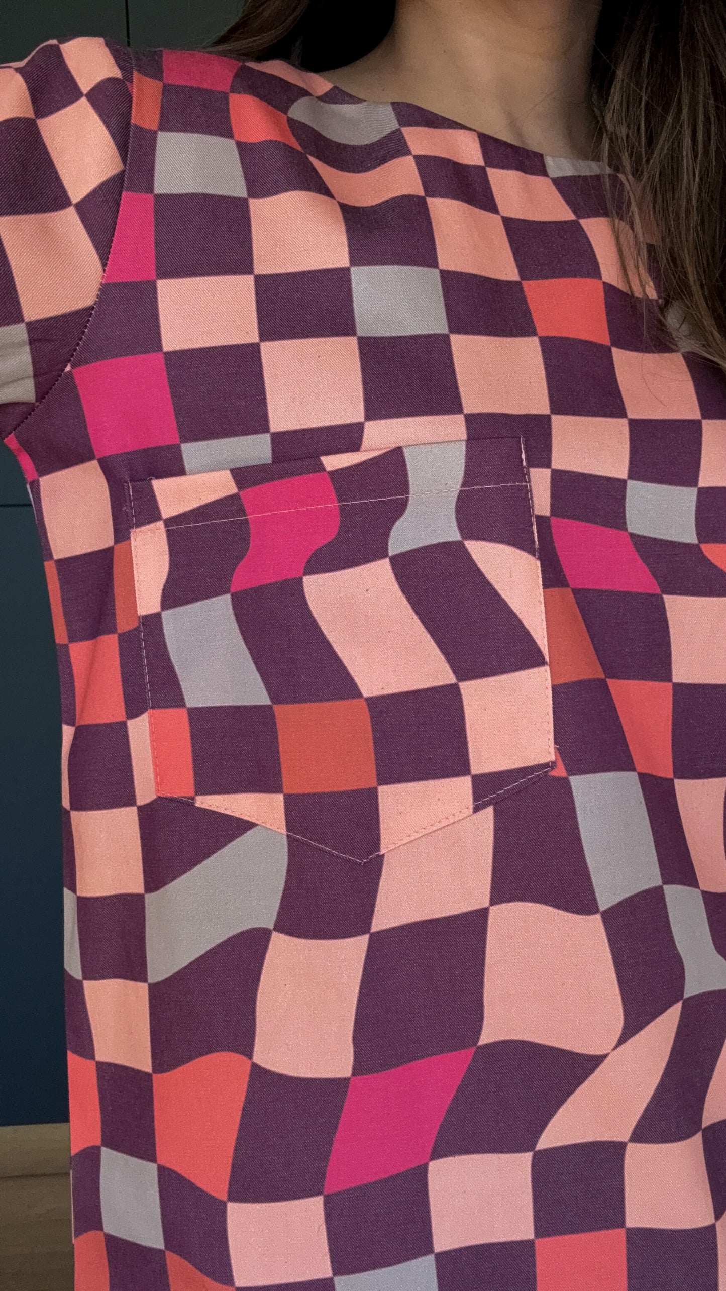 Vestido Denim Cuadros