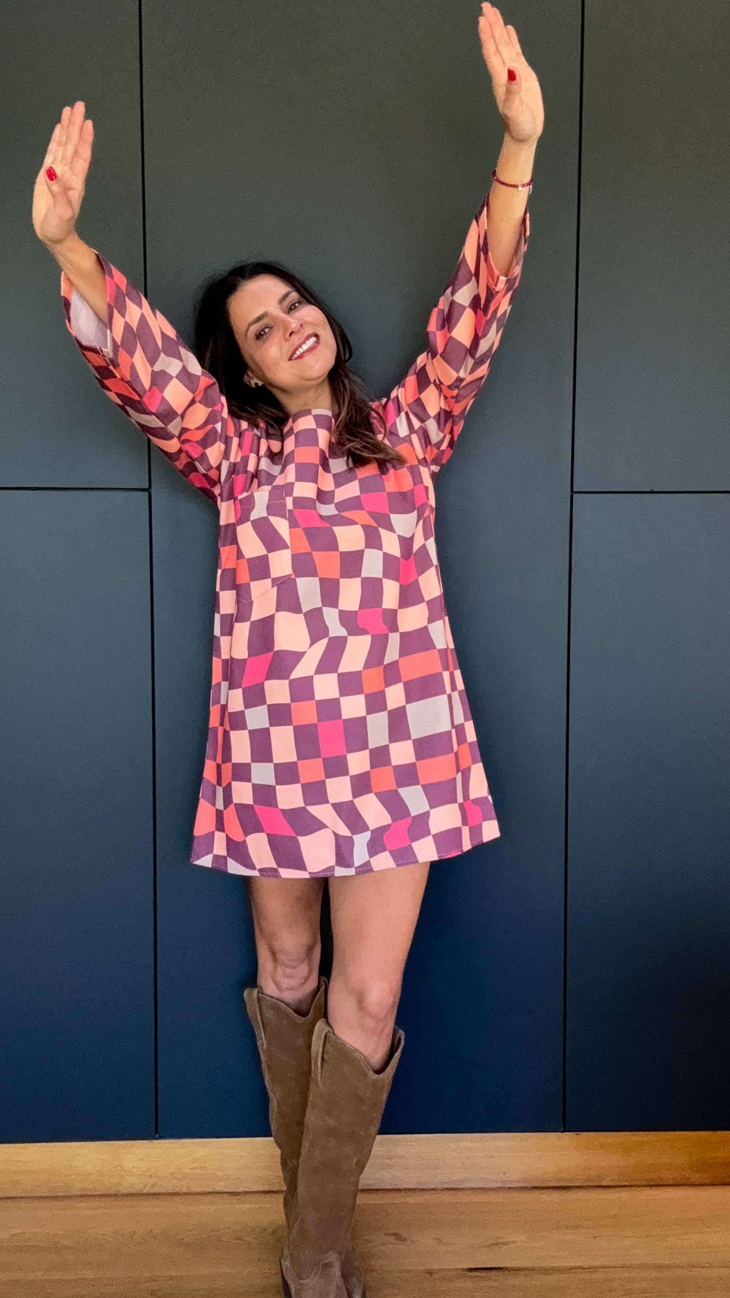 Vestido Denim Cuadros