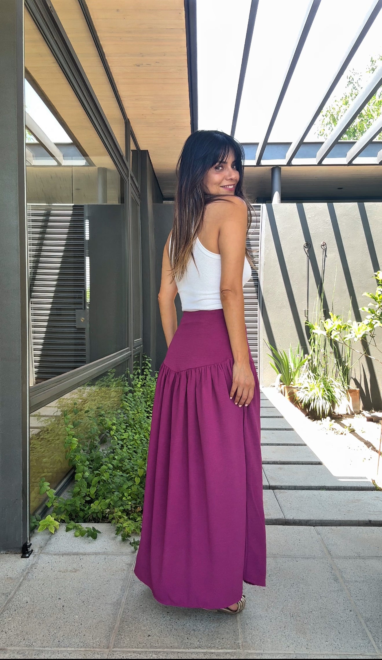 Pollera Fresia Granate