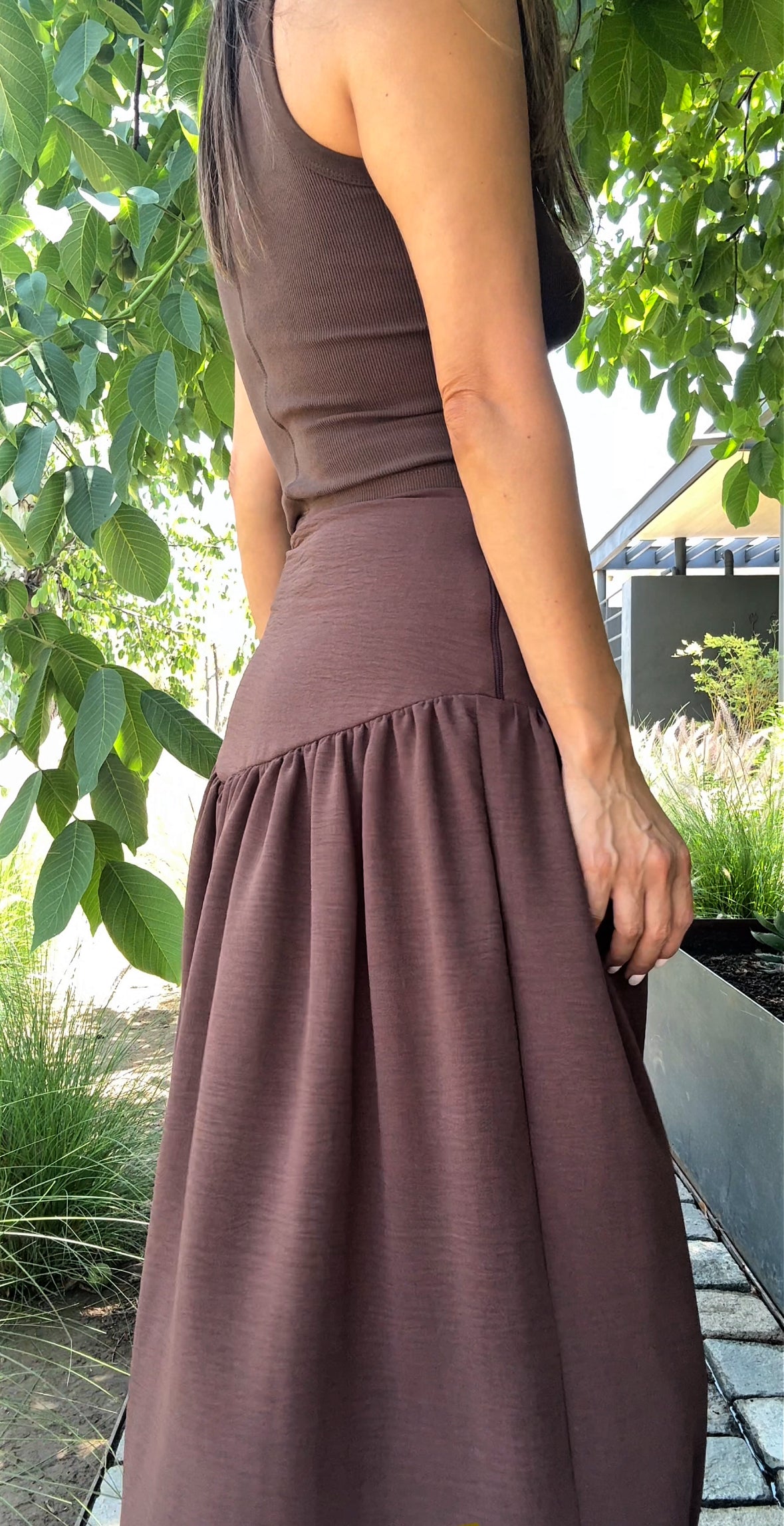 Pollera Fresia Marrón